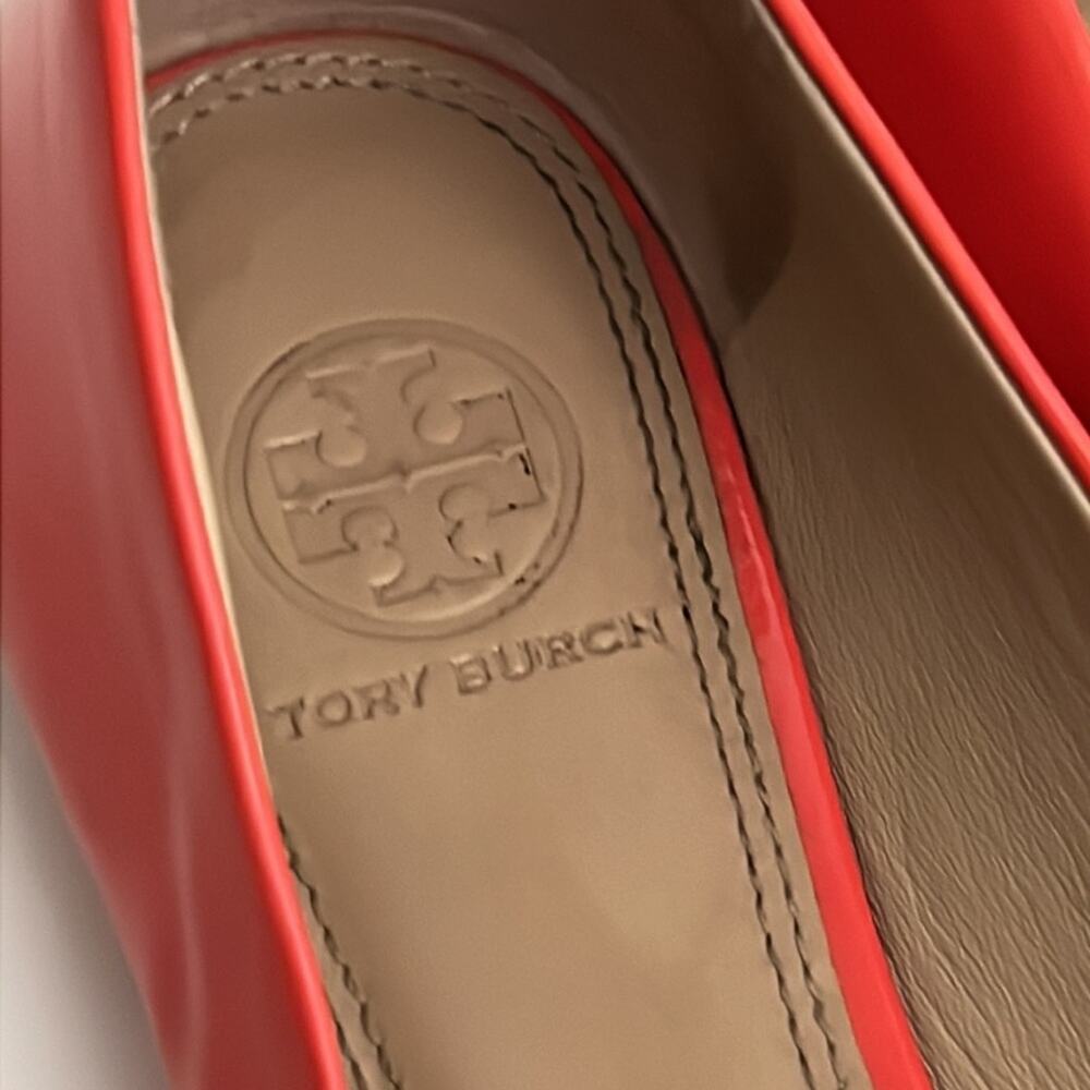 Tory Burch Orange Patent Leather Ballet Flats Size 7M - Picture 12 of 16
